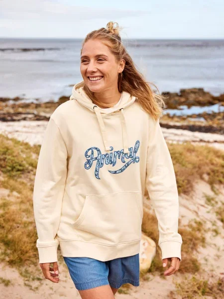 Maya organiczna bluza z kapturem z nadrukiem Biały