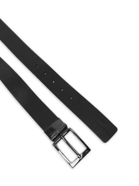 Emporio Armani Obojstranný kožený opasok čierna