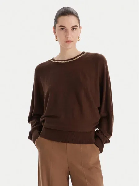 Marciano Guess sweter z dodatkiem wełny ABEL brązowy