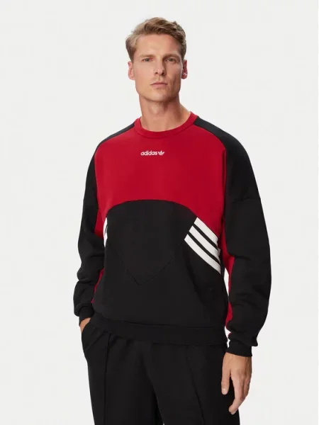 Hanorac crewneck Adidas Originals cu decolteu rotund negru