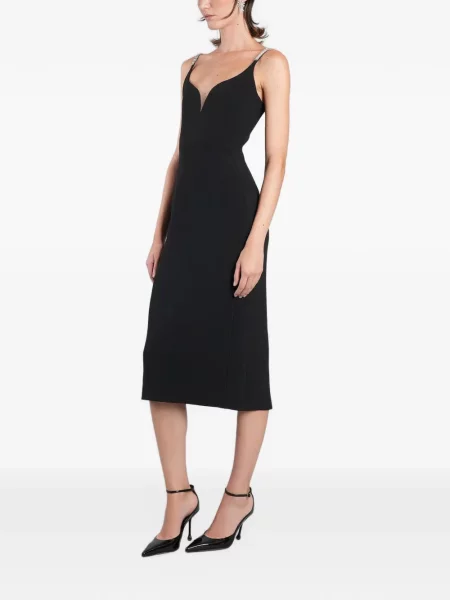 Rochie midi David Koma cu decolteu în V negru