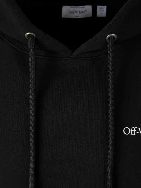 Hanorac cu glugă Off-white cu autograf alb