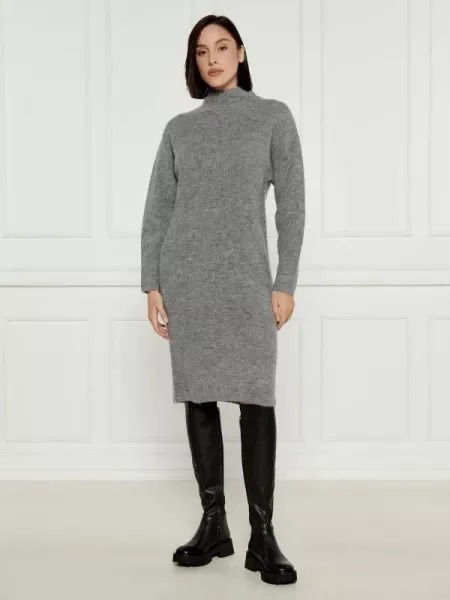 BOSS ORANGE De lână rochie C_Fagdassy gri