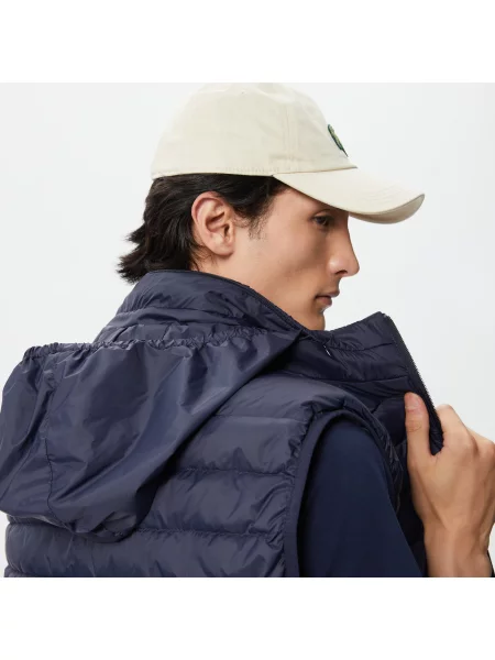 Lacoste Kamizelka Ze Stójką Pikowana granatowa