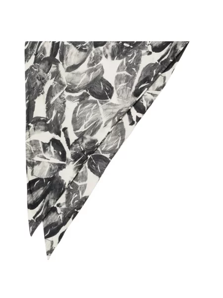 Fular Alysi cu model floral alb