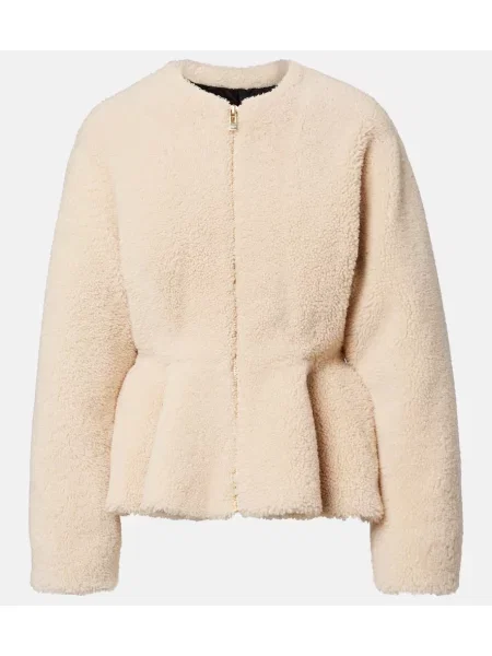 Cu peplum geacă Alaïa bej