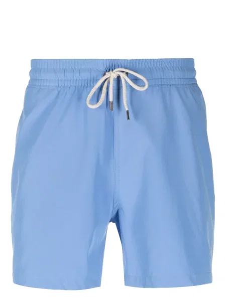 Haftowane jedwabne kąpielówki Polo Ralph Lauren garniturowe czarne