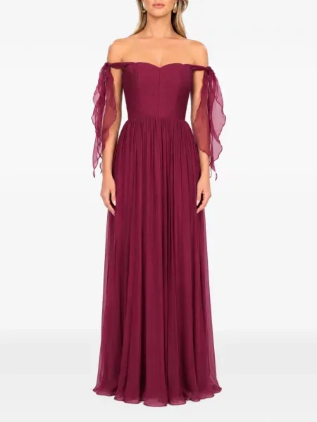 Rochie maxi Roserry cu șireturi din dantelă roșu