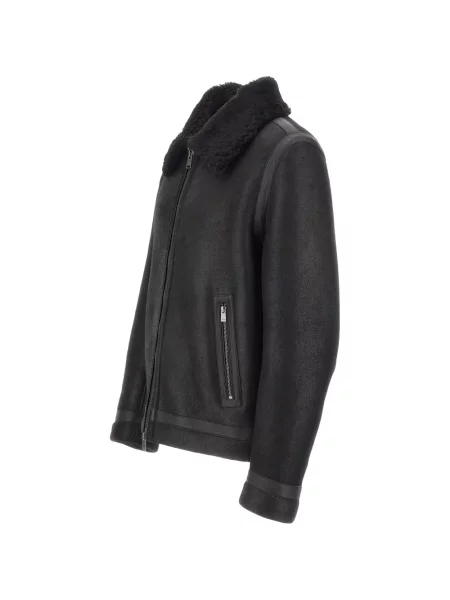 Gulerat geanta de piele Boss negru