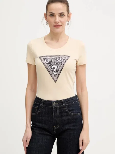 Тениска Guess бежово