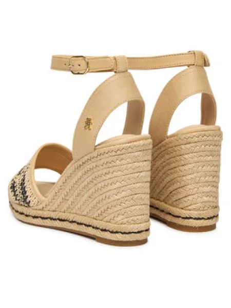 Espadrilky Tommy Hilfiger High Wedge Espad Svetlo béžová