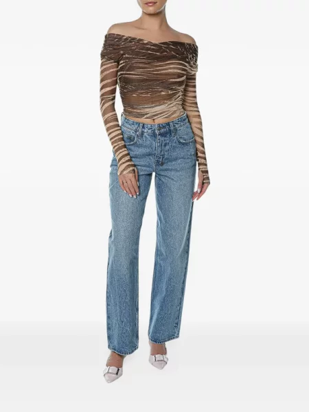 Top Just Cavalli cu imagine cu model zebră maro