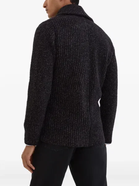 Cardigan Brunello Cucinelli de mătase negru