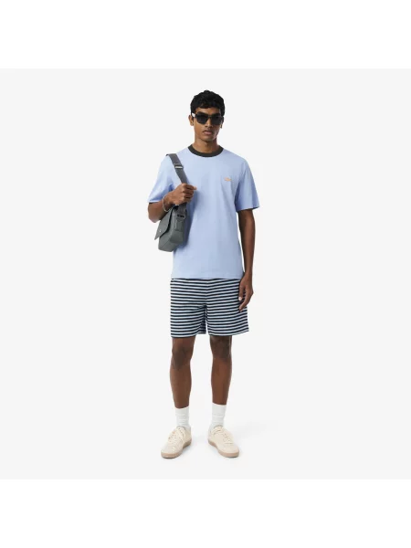 Lacoste T-Shirt O Klasycznym Kroju W Bloki Kolorów niebieski