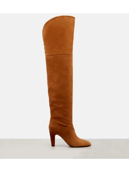 Cizme Chloé din piele de căprioară maro