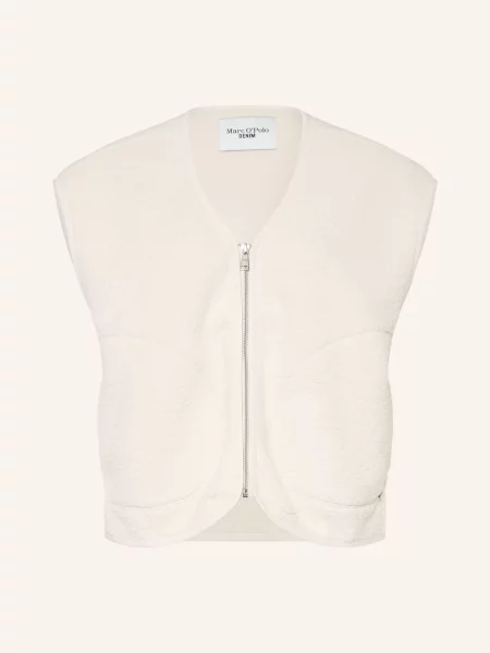 Marc O'polo Denim Vesta Z Plyšové Kožešiny krémová