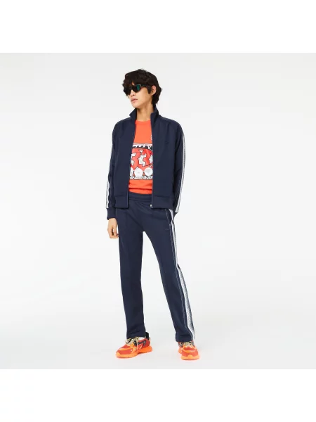 Lacoste Bluza Regular Fit Z Zamkiem Błyskawicznym I Pikowaniem granatowa