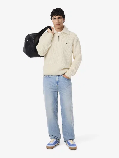Шерстяной свитер Lacoste бежевый