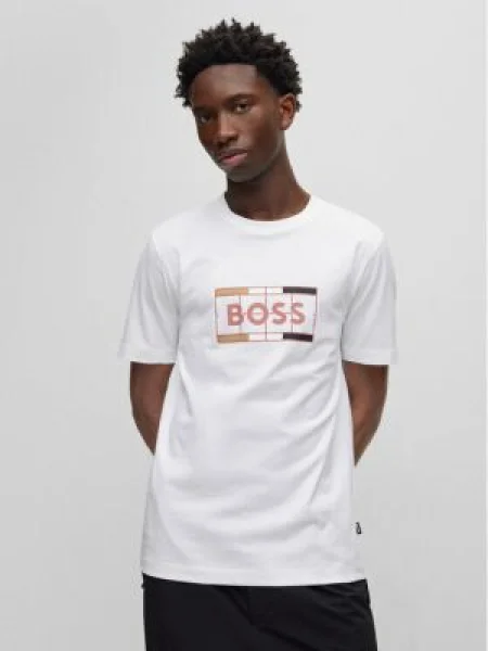 Boss Póló Slim Fit fehér