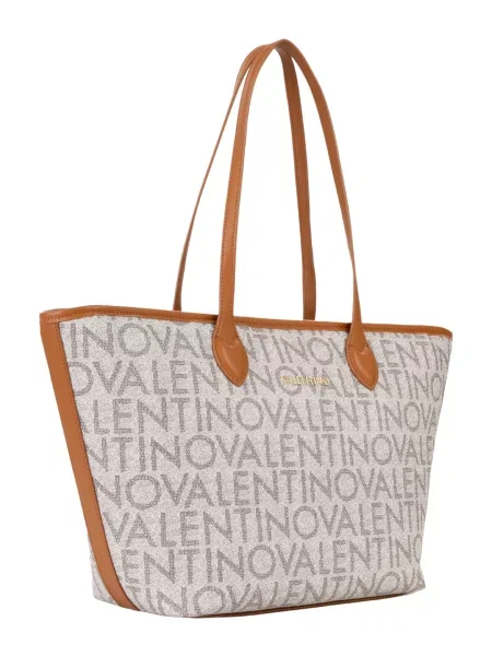 Shopper kabelka Valentino Bags s autogramom béžová