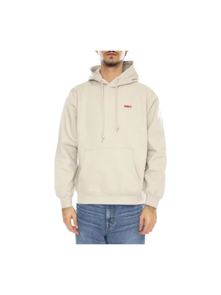 Bluza z kapturem Obey z kapturem beżowa