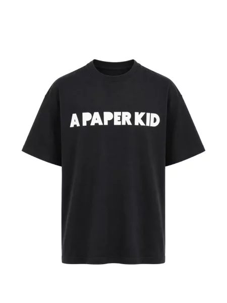 Tricou A Paper Kid cu imagine cu decolteu rotund negru