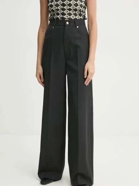 Nanushka spodnie wełniane KORINA szare