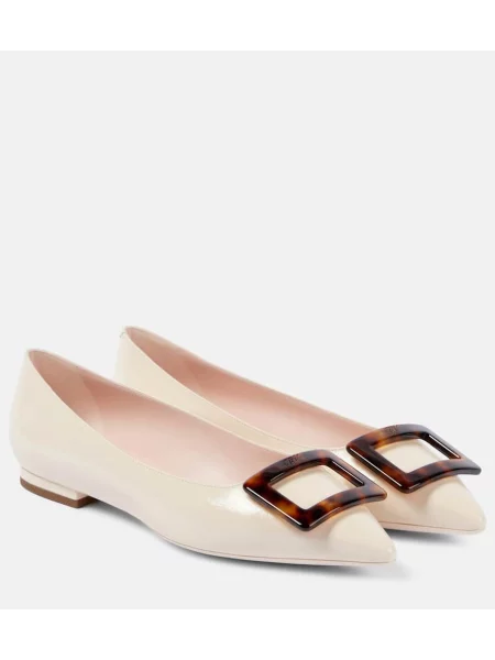 Balerini Roger Vivier din piele alb