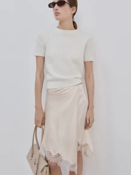 Спідниця міні MANGO молочний