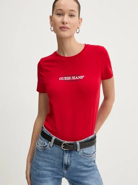 Тениска Guess Jeans червено