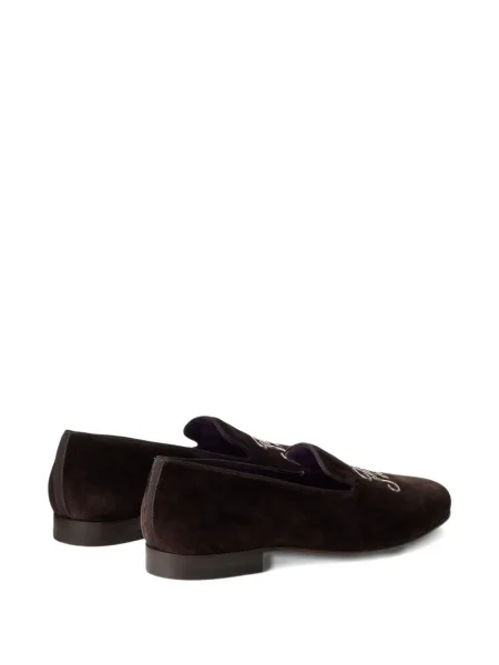 Домашни пантофи Ralph Lauren Purple Label бродирани виолетово