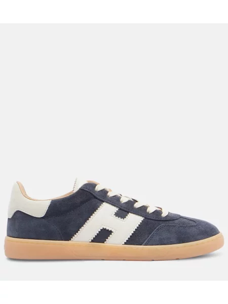 Sneakerși Hogan din piele de căprioară albastru