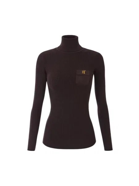 Elisabetta Franchi Golf ciemny brązowy