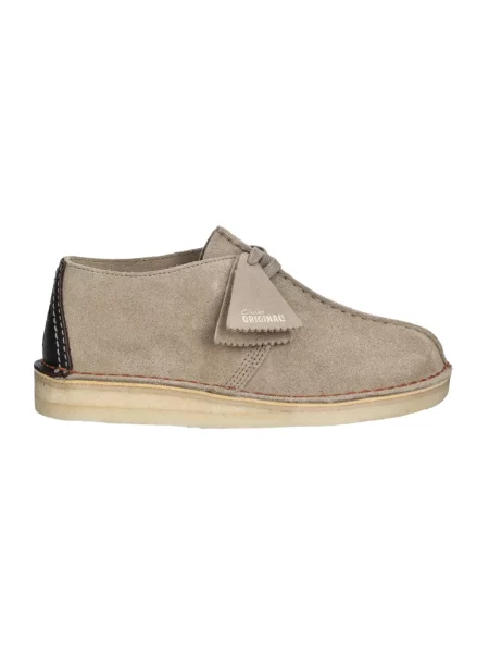Clarks Originals półbuty zamszowe Desert Trek na płaskim beżowy