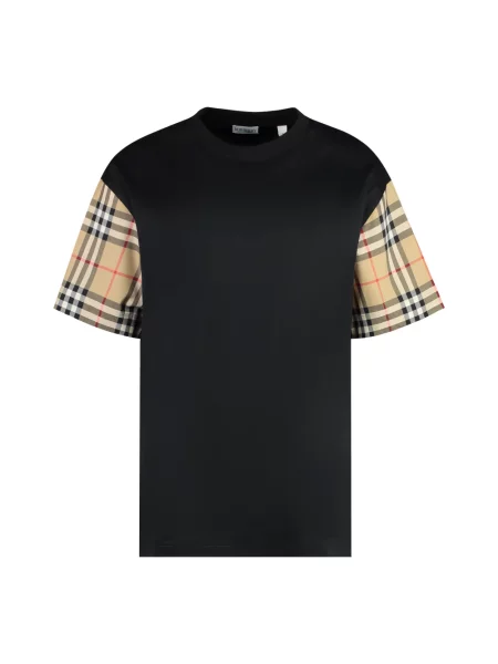 Koszulka Burberry casual w kratkę czarna