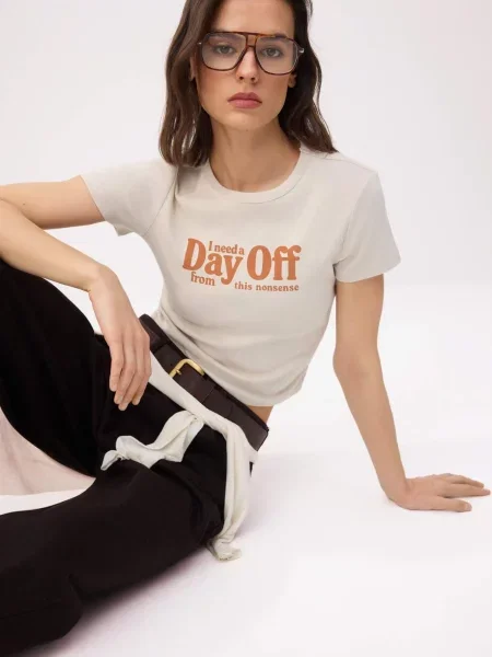 Trendyol Tricou maro pueblo / piatră gri