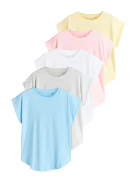 Next Tricou azuriu / galben deschis / gri deschis / roz alb