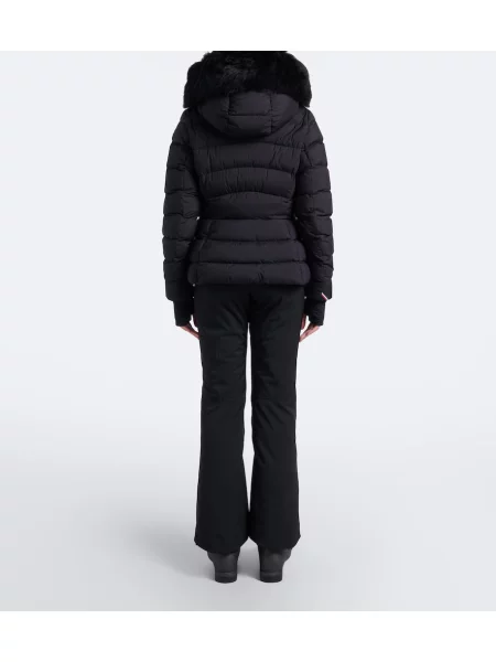Geacă de schi Moncler Grenoble din piele de oaie negru