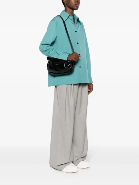 Geantă Jil Sander din piele cu imagine negru