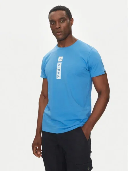 Alpha Industries Tricou Puff Print albastru