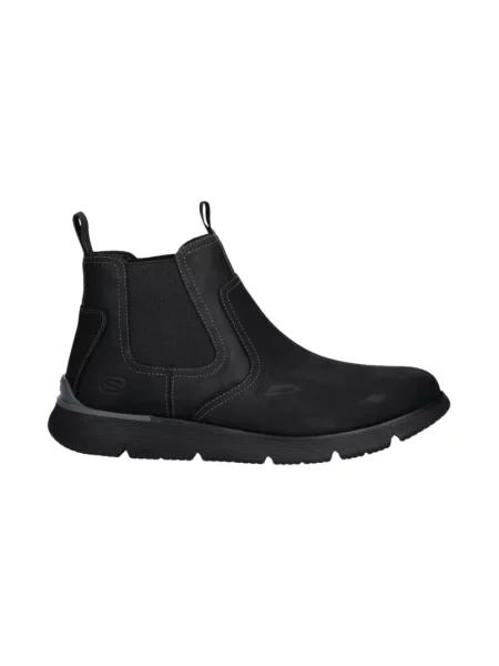 Botki Skechers skórzane czarne
