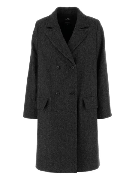 Palton A.p.c. cu broderie de lână gri