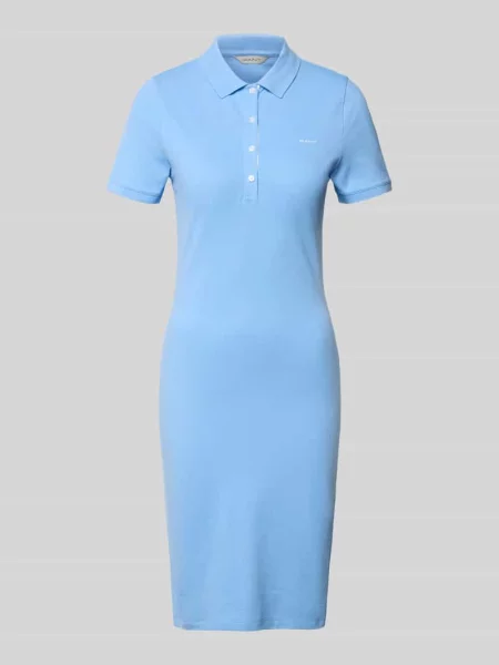 Sukienka polo do kolan z wyhaftowanym logo Gant