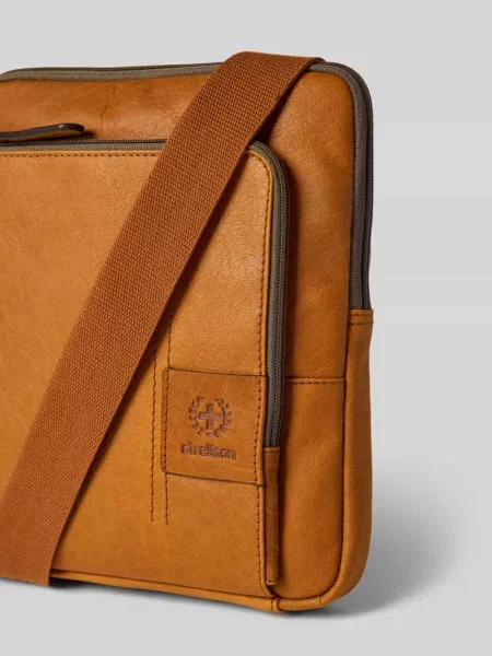Torba na ramię ze skóry naturalnej model ‘BRIAN’ Strellson brązowa