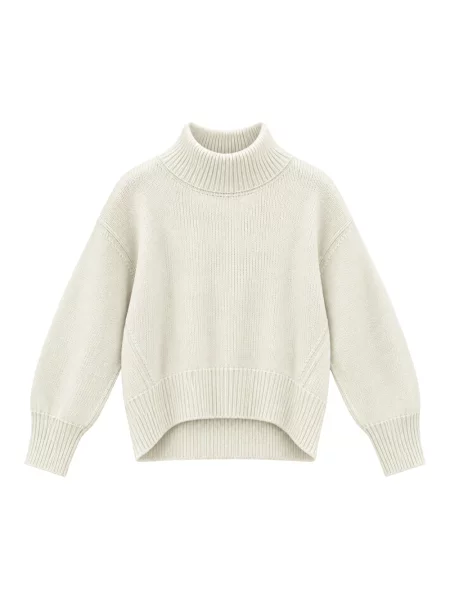 Sweter z golfem Meimeij beżowy