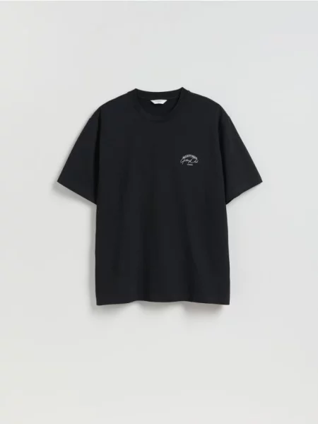 Reserved Tricou cu croială lejeră cu imprimeu negru