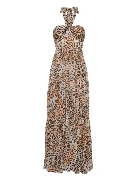 Warstwowa sukienka maxi Cara Cara z dekoltem halter garniturowa