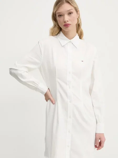Tommy Jeans rochie din mini drept alb