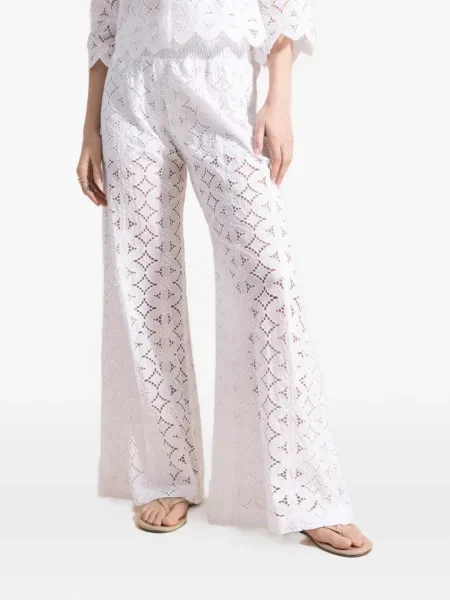 Pantaloni Temptation Positano ajurate alb