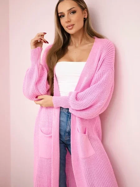 Lung cardigan Kesi Włoski albastru